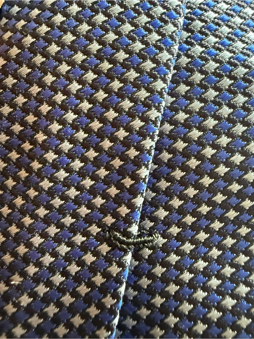 Gucci Blue and White Micro-Pattern Silk Tie